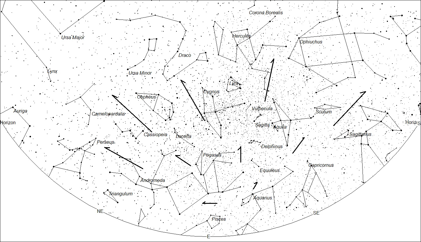 Eta Aquariid meteors as seen from mid-northern latitudes just before dawn