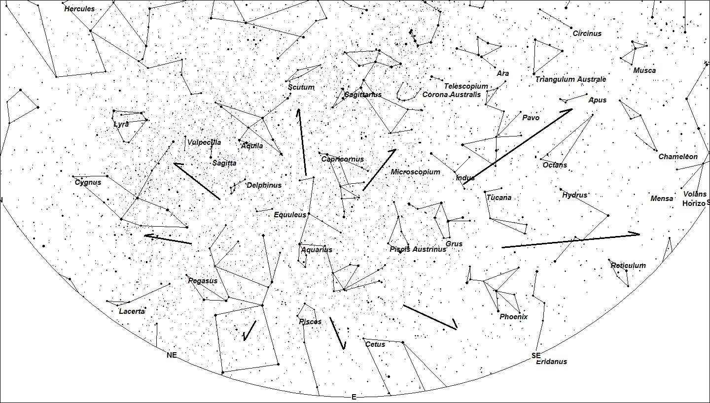 Eta Aquariid meteors as seen from mid-southern latitudes just before dawn