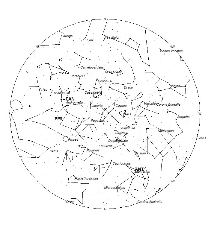 Radiant Positions at 04:00 LDST