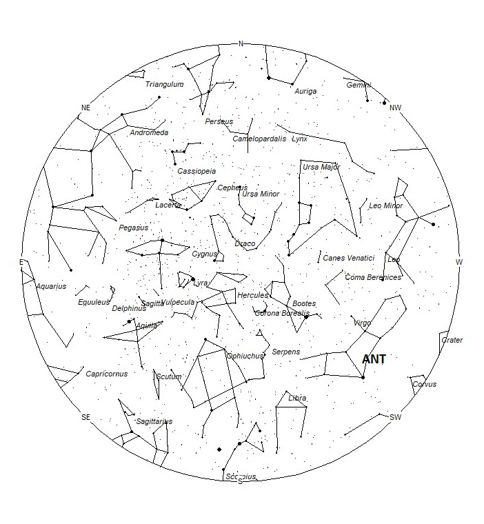 Radiant Positions at 04:00 LST