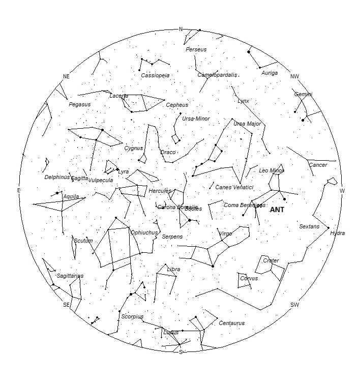 Radiant Positions at 05:00 LST